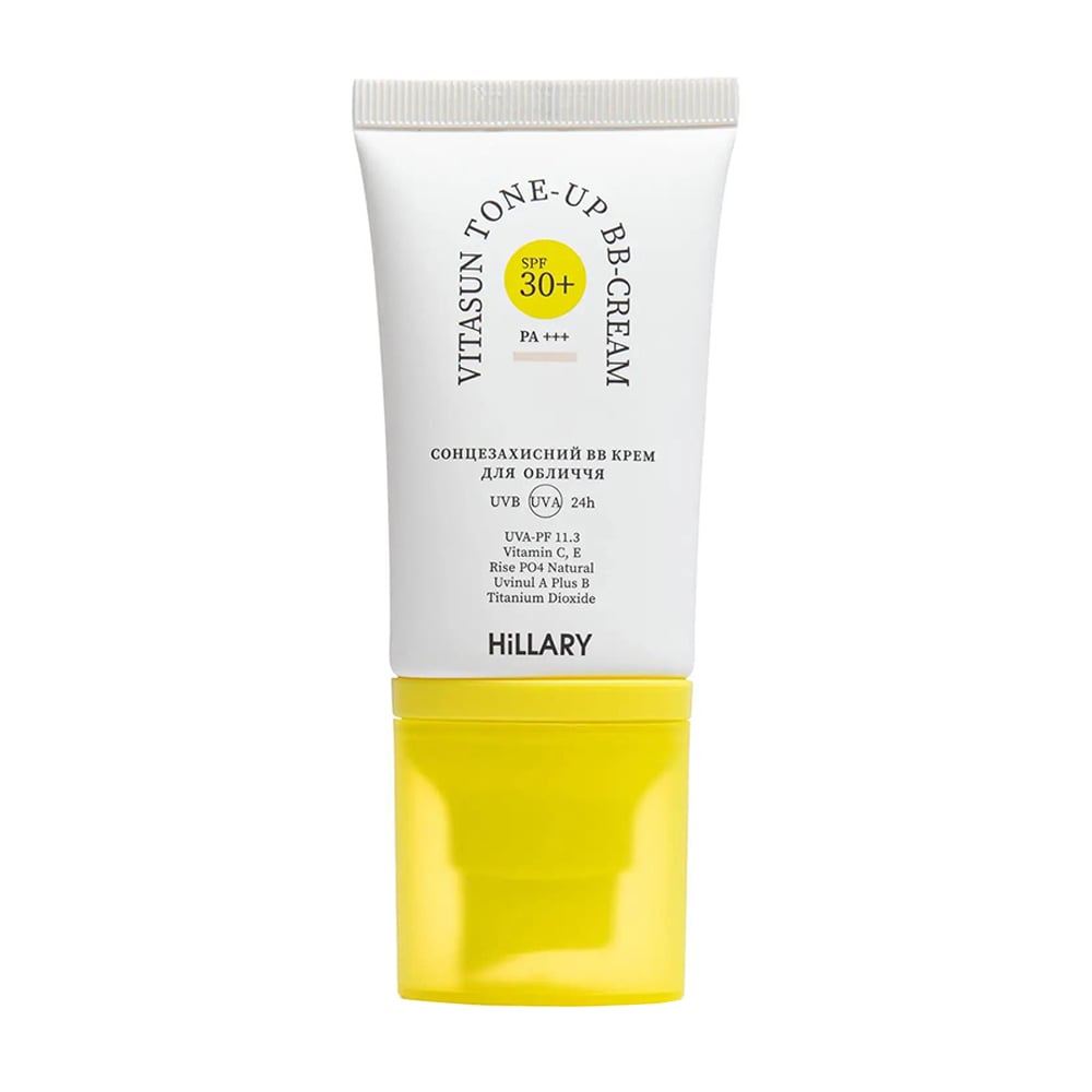 Сонцезахисний BB-крем для обличчя Hillary VitaSun Tone-Up BB-Cream All Day Protect, SPF 30+ PA+++, Ivory, 40 мл